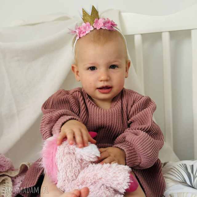 Opaska dla dziewczynki, opaska z koroną, opaska na głowę, opaska jednorożec, opaska niemowlęca