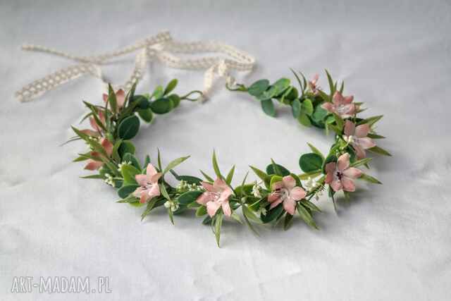 Dzikie azalie - ręcznie robiony wianek boho na ślub, komunię, sesję foto, prezent