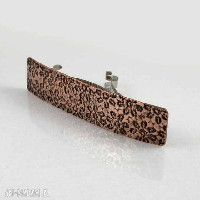 Kwiaty - miedziana klamra do włosów (2504 -05) unikat