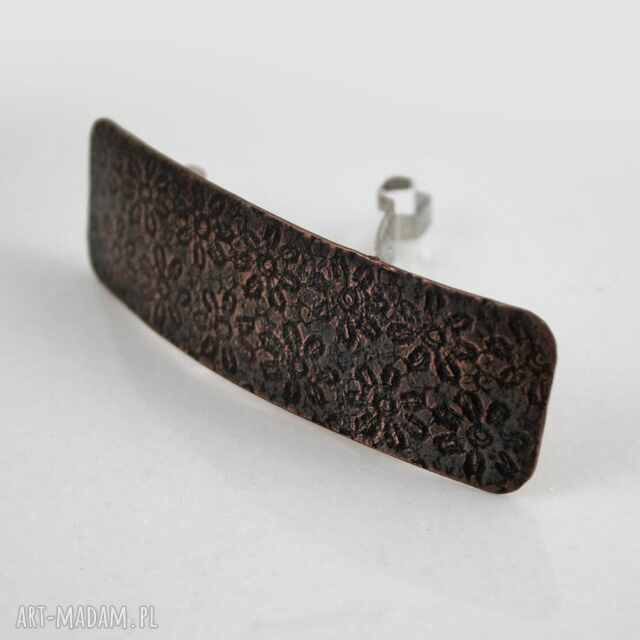 Kwiaty - miedziana klamra do włosów (2504 -06) unikat