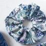 Art Anette ozdoba do włosów scrunchie frotka gumka do bawełna w kwiaty retro tkanina