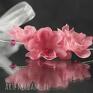 ozdoby do włosów: Opaska z różowymi kwiatami - kwiat swarovski jedwab