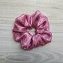 ozdoby do włosów: 3 Jedwabne frotki /scrunchie Love zestaw różowy - gumka