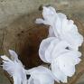 Opaska kwiatowa - kwiaty ozdoby do włosów biały