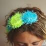Zaamotana Zofja ozdoby do włosów opaska wianuszek neon błękit turkus na lato letni wianek