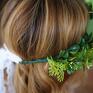 wianek zielony ozdoby do włosów rustykalny