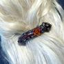 intrygujące oryginalna spinka do włosów z prawdziwego bursztynu bałtyckiego prezent włosy
