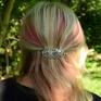 białe spinka do włosów ozdobna z perłami, perły, wire wrapping z perełkami