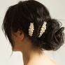 Youkali Szeroki grzebień ślubny z perłami - handmade ozdoby do włosów perłowy