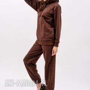 KOMPLET DRESOWY SEHER CZEKOLADA, brązowy, dres damski