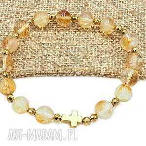 Bransoletka różaniec na rękę cytryn sakwa