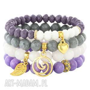 ręcznie wykonane violet, gray & moon set