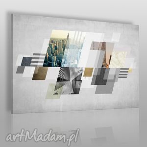 obraz na płótnie - miasto abstrakcja - 120x80 cm - VAKU DSGN dom