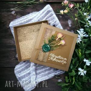 handmade scrapbooking kartki kartka urodzinowa z kwiatami z pasującym pudełkiem
