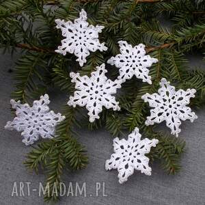 zestaw bialo srebrnych gwiazdek na choinkę 6szt, gwiazdki świąteczne ozdoby