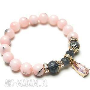 kolekcja rich - opal pink /glamour/ bransoletka, kamienie naturalne, minerały