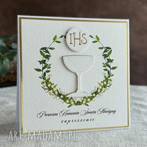 anna art and crafts ręcznie robione zaproszenia komunijne, wzór 49 pierwsza