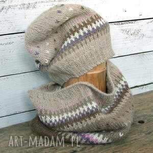 pomysły na upominki świąteczne Komin i czapka z Alpaki - ciepły