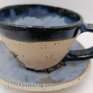 mini komplet mandala w błękicie 2, ceramika rękodzieło filiżanka z gliny
