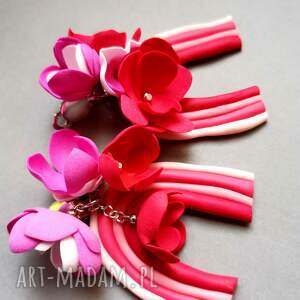 handmade klipsy klipsy kwiatowe orientalne lekkie handmade box x1