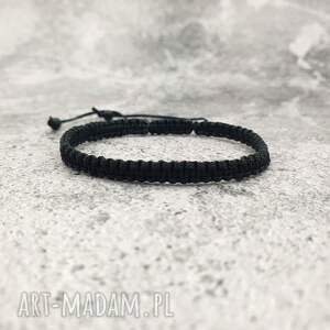 Bransoletka - klasyczna czerń i onyks, basic, makrama