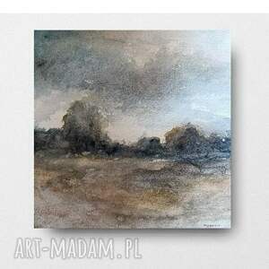 Pejzaż - oryginalna akwarela 20 x 20 cm