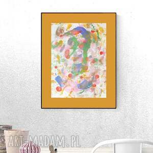 kolorowa abstrakcja 30x40, nowoczesny obraz malowany ręcznie, oryginalna grafika do domu