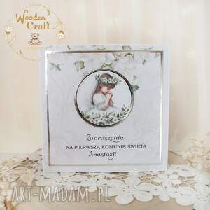 zaproszenia na pierwszą komunię, komunijne 10szt whiterosesgirl