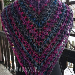 cieniowana - ciepła, ażurowa chusta