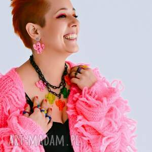 Kolczyki z żywicy: KAKTUSY: różowe, kolorowe