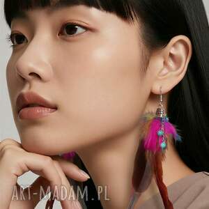 Dlugie kolczyki pióra kol, fo, dam, et, bo, fri