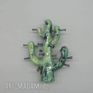 kaktus iv - stojak na biżuterię prezent, ceramika metal