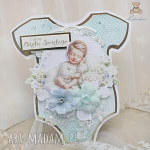 scrapbooking kartki kartka body na chrzest, roczek, narodziny mintcandyboy