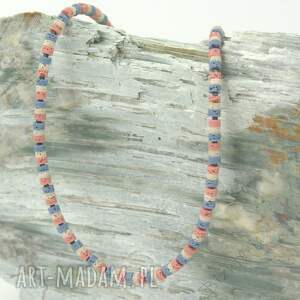 naszyjnik z kolorowej lawy n6 lawa wulkaniczna, biżuteria autorska nowoczesna