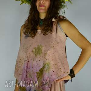 Barwiona roślinami Dzika Bluzka Wróżka, ręcznie robiona