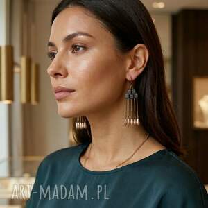 kolczyki czarne złoto tila kostka 25 50 bizuteria dla kobiet