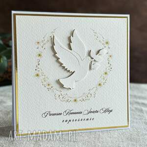 ręcznie robione zaproszenia komunijne, wzór 51 pierwsza komunia