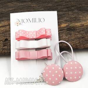 zestaw do włosów gumki i spinki kokardki kolekcja elena dla dziewczynki