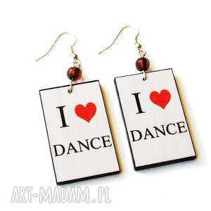 kolczyki i love dance, taniec decoupage