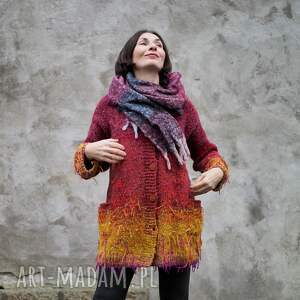 ręczne wykonanie swetry kardigan kolory jesieni