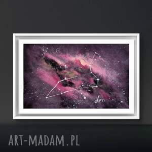 Akwarela A5 Gwiazdozbiór Lwa, horoskop