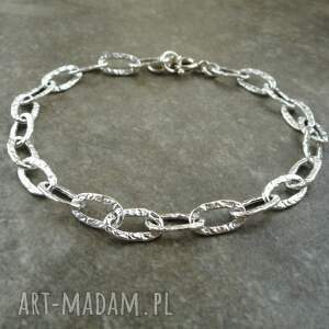 srebrny łańcuch na rękę, bransoletka ze srebra, prezent dla żony
