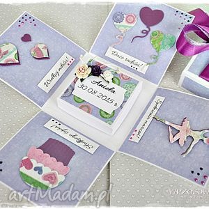 ręcznie zrobione scrapbooking kartki pamiątka chrztu - box dla małej