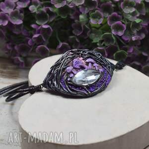 handmade bransoletka magic forest - fiolet i srebro