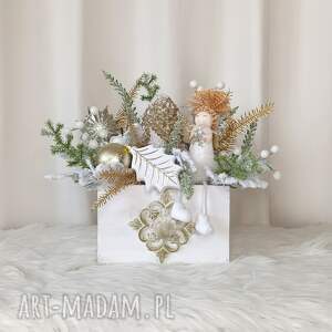 pomysł na świąteczny upominek Stroik z aniołkiem