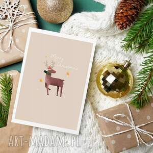 cardie kartka bożonarodzeniowa renifer, boże narodzenie, kartki świąteczne