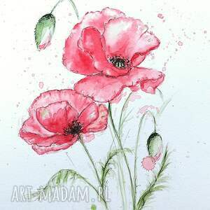 wyjątkowe prezenty, maki - akwarela kwiaty polne, dzień matki, prezent