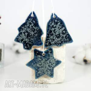 handmade pomysł na świąteczny prezent ceramiczne ozdoby choinkowe - szron