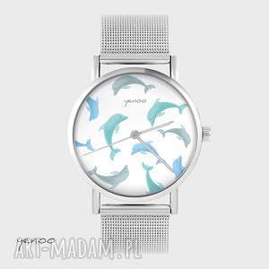 ręczne wykonanie zegarki zegarek, bransoletka - delfiny - metalowy