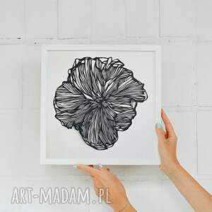 Wycinanka Black Flower II. Ręcznie wykonana, kwiat